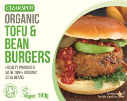 Clearspot Tofu & Bean Burger 2x125g (اطلب فرديًا أو 8 للتجارة الخارجية)