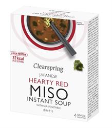 Øyeblikkelig misosuppe hjertelig rød med sjøgrønnsaker 40 g (bestill i enkeltrom eller 8 for bytte ytre)