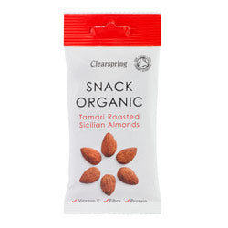Snack Organic Tamari Roasted Sicilian Almonds 30g (order in singles or 15 for trade outer)
