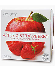 هريس الفاكهة العضوية التفاح/الفراولة (2 × 100 جم) (طلب فردي أو 12 قطعة للتجارة الخارجية)