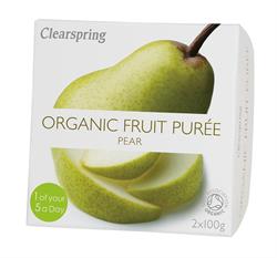 Puré de pera de frutas orgánicas (2x100 g) (pedir por separado o 12 para el comercio exterior)