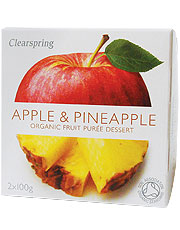 น้ำซุปข้นผลไม้แอปเปิ้ล/สับปะรดออร์แกนิก (2x100กรัม) (สั่งเดี่ยวหรือ 12 ชิ้นเพื่อค้าขายนอก)