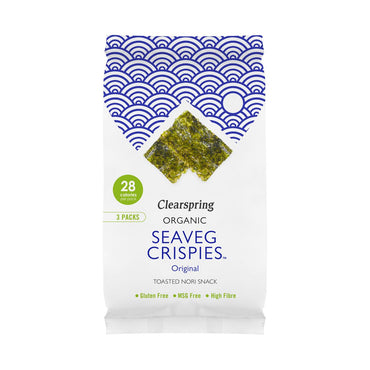 Paquete múltiple de Seaveg Crispies orgánico original 15 g (pedir por separado o por 8 para el comercio exterior)