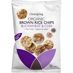 Chips di riso integrale biologico - Grano saraceno e Chia (ordinare in multipli di 4 o 8 per il commercio esterno)