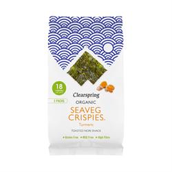 Organic Seaveg Crispies Multipack Turmeric 12g (order in multiples of 2 or 8 for trade outer)