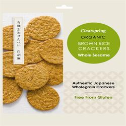Organic Rice Crackers - whole sesame 40g (order in singles or 12 for trade outer)