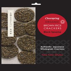 Organic Brown Rice Crackers - Black Sesame 40g (order in singles or 12 for trade outer)