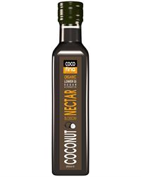 Biologische kokosbloesemnectar in glazen fles van 250 ml (bestel per stuk of 12 voor inruil)