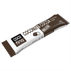 Baton organic de nucă de cocos și cacao 40g (comanda 24 pentru exterior)