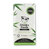 1 pack of 100% bamboo pocket tissue; 10 tissues per pack (order 8 for retail outer)