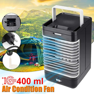 Mini aire acondicionado portátil, humidificador, purificador, ventilador de refrigeración para escritorio, Enfriador de aire, ventilador negro para acampar y actividades al aire libre 