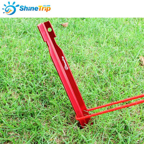 Shine trip 5pcs Outdoor Camping Aluminu alloy tent pegs  camping tent pegs 25cm triangular Enhanced Sandy beach