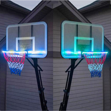 1 PCS LED Basketball Hoop Light Basketball Rim Changing  Induction Lamp Shoot Hoops Solar Light Playing At Night LED Strip Lamp