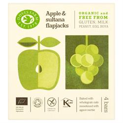 Org GF Apple & Sultana Flapjack 4 x 35 g (bestel 7 voor retail-buitenverpakking)