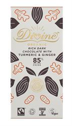 Org FTDark 85 % chokolade med gurkemeje og ingefær 80 g (bestil i multipla af 2 eller 10 for detail ydre)