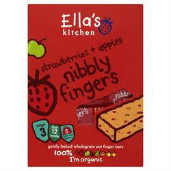 Nibbly Fingers - Căpșuni și mere 125g (comandați unică sau 8 pentru exterior)