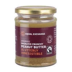 Fairtrade/økologisk crunchy peanutbutter uden salt 280g