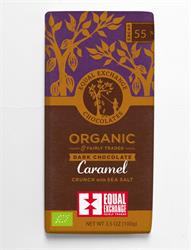 Organic Caramel Crunch & Sea Salt Choc 55% 100g (order 12 for retail outer)