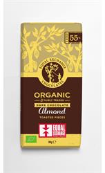 Organic Almond Dark Chocolate (55%) (order 12 for trade outer)
