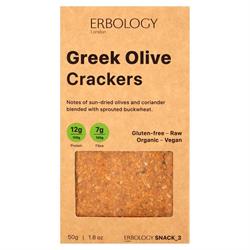 20% DI SCONTO Crackers alle olive greche biologici 50g (ordina in multipli di 4 o 12 per la confezione esterna)
