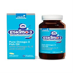 Eskimo-3 fiskeolie hjerneskarp 120 kapsler