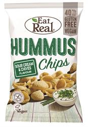 Coma chips de hummus reales, crema agria y cebollino (pida 12 para el comercio exterior)