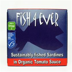 Hele Sardines in Biologische Tomatensaus 120g (bestel per stuk of 10 voor de buitenverpakking)