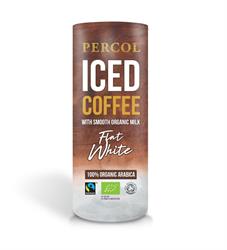 50 % RABATT Percol Fairtrade Økologisk Iskaffe Arabica Flat White 235ml (bestilles i single eller 12 for detaljhandel ytre)