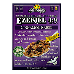Céréales à grains entiers germés Ezekiel, cannelle et raisins secs 454g