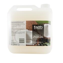 10% RABAT Coconut Foam Bath/Shower Gel 5Ltr (bestil i singler eller 2 for bytte ydre)