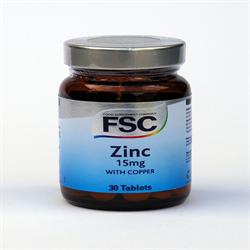 Zinc 15mg avec Cuivre 30 Comprimés