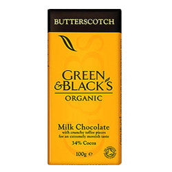Organic Milk Butterscotch Chocolate 100g (order 15 for retail outer)