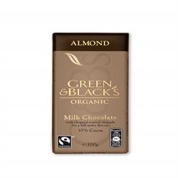 Milk Chocolate with Chopped Almond 100g (order 15 for retail outer)