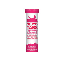 GlucoTabs frambozen tube 10's (bestel per stuk of 12 voor ruil buiten)