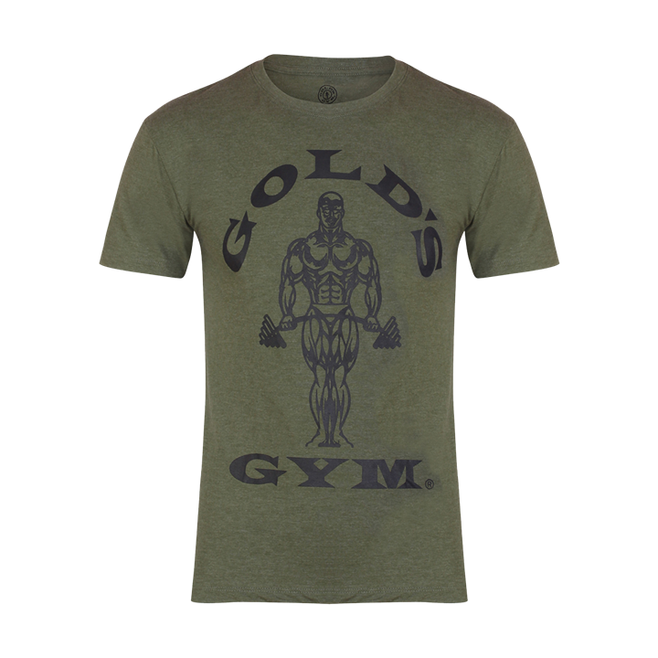 Camiseta de ginástica Golds muscle joe, s/verde exército
