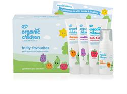 Set de regalo orgánico para la hora del baño Fruity Favorites para niños
