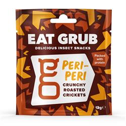Crunchy Roasted Crickets - Peri-Peri (12g) (bestill i single eller 12 for detaljhandel ytre)