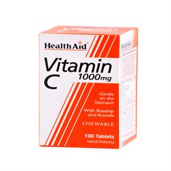Vitamin C 1000mg - Tyggetabletter (appelsinsmag) 100's