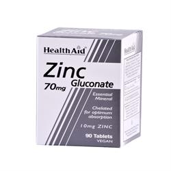 Zinkglukonat 70mg (10mg elementärt zink) - 90 tabletter