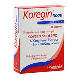 Blíster Koregin 3000 (ginseng coreano 3000 mg) - 30 cápsulas