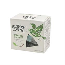 10% KORTING Groene thee Kokosthee - 20 biologisch afbreekbare theepees (bestel per stuk of 4 voor de detailhandel)