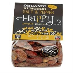 Organic Almonds with Salt & Black Pepper 150g (order in singles or 12 for trade outer)