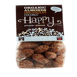Bio-F/T-Mandeln mit dunkler Schokolade und Kokosnuss, 120 g (einzeln bestellen oder 12 für den Außenhandel)