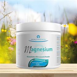 Healthreach Magnesium Powder 150g (bestil i singler eller 12 for bytte ydre)