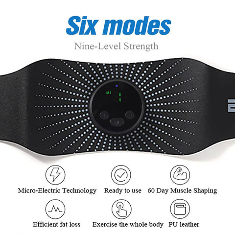Abdominal Muscle Stimulator Trainer EMS ABS Electro Stimulation Vibrating Belt Massage Patch Slimming Home Gym Fitness Equipment