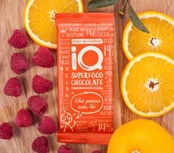 iQ Superfood Chocolate Orange and Wild Raspberry Bar 35g (order 24 for retail outer)
