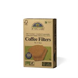 Coffee filters No.4 large unbleached 100 filters (order in singles or 12 for trade outer)