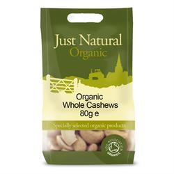 Økologiske cashewnøtter hele 80g