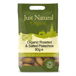 Organic Roasted & Salted Pistachios in Shell 80g