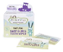 Naturlige tyggegummi- og tandservietter til babyer 25 poser (bestilles i singler eller 8 for bytte ydre)